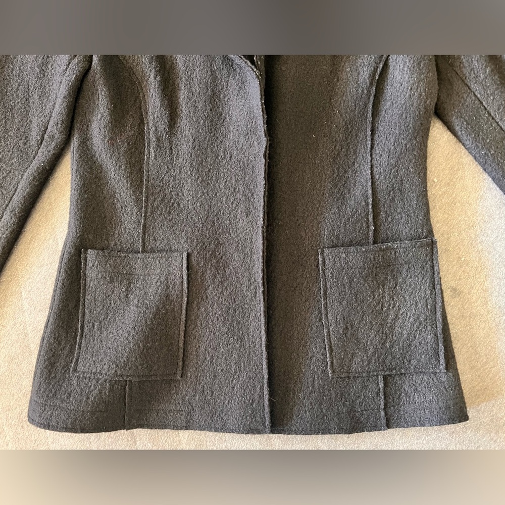 MARCELLA NYC Medium Black 100% Virgin Wool Blazer Excellent Condition Orig $400 - Picture 2 of 9